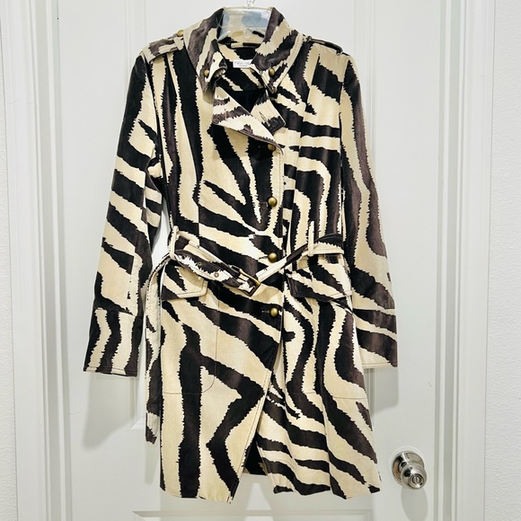 Tasha Polizzi Jackets & Blazers - Tasha Polizzi Zebra Print Cotton Velvet Belted Jacket in Women's Size Small NWOT
